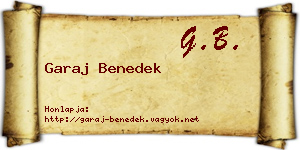 Garaj Benedek névjegykártya
