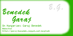 benedek garaj business card